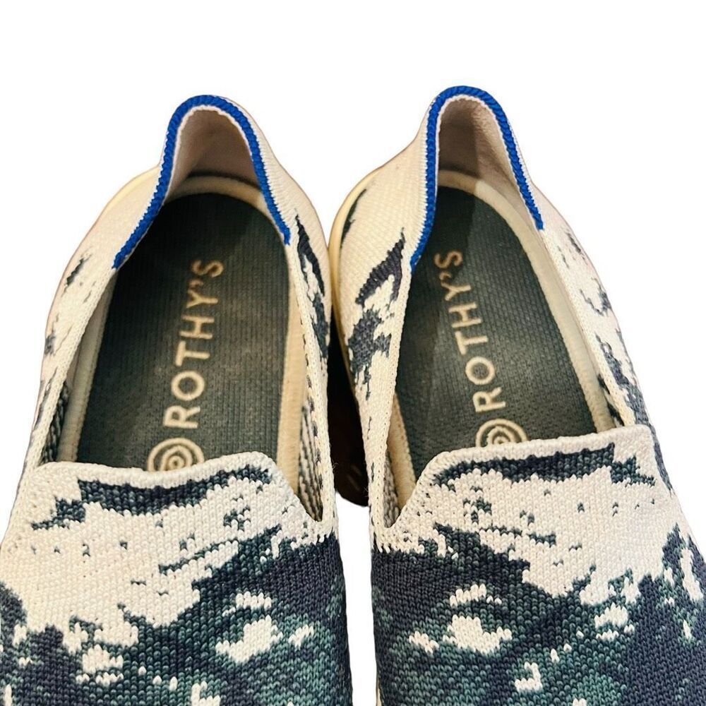 Rothys Blue and White Slip-On Sneakers - Picture 6 of 11